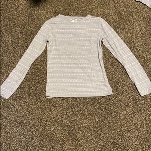 Gray snowflake long underwear top